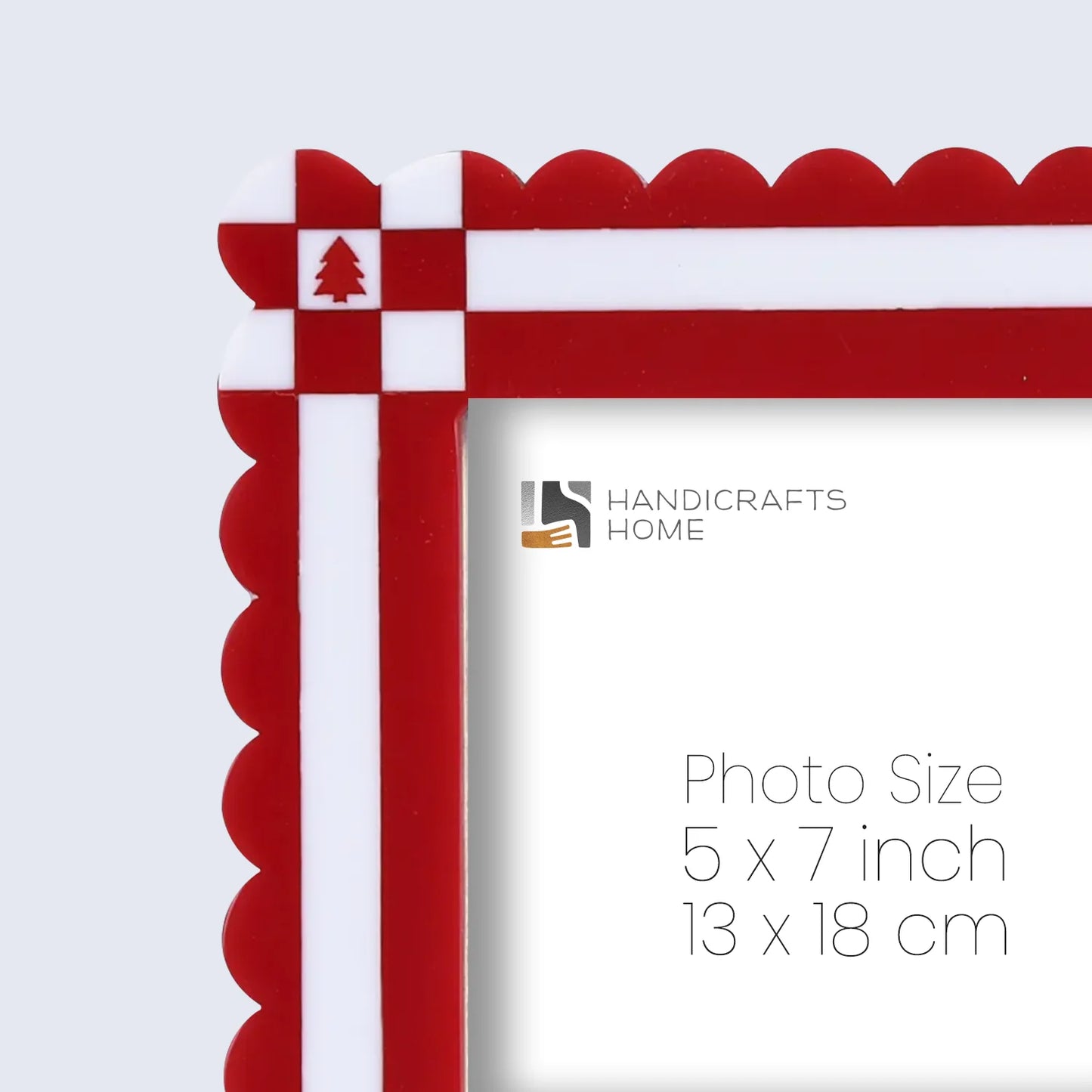 Chalet Collection Resin Inlay Picture frame for Holiday Decor & Gifting - Red , 4x6 and 5x7