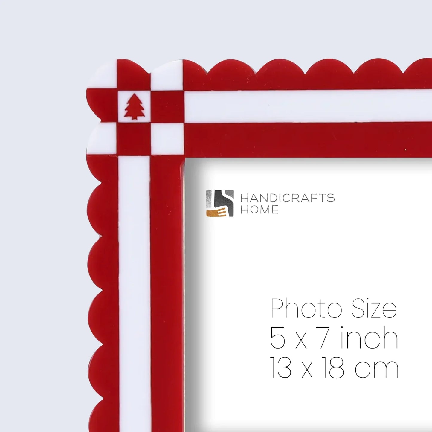 Chalet Collection Resin Inlay Picture frame for Holiday Decor & Gifting - Red , 4x6 and 5x7