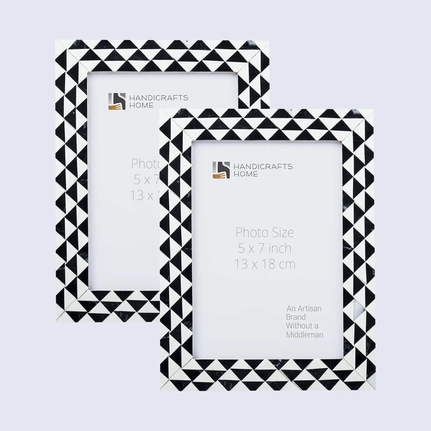 Picture Frames Marquet Prism Pattern Resin Inlay Collection in 8 Sizes, Pack of 2