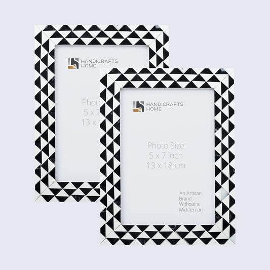 Picture Frames Marquet Prism Pattern Resin Inlay Collection in 8 Sizes, Pack of 2