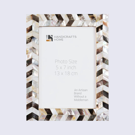Picture Frames Pearlescent Chase Pattern Mother of Pearl Collection in 3 Sizes