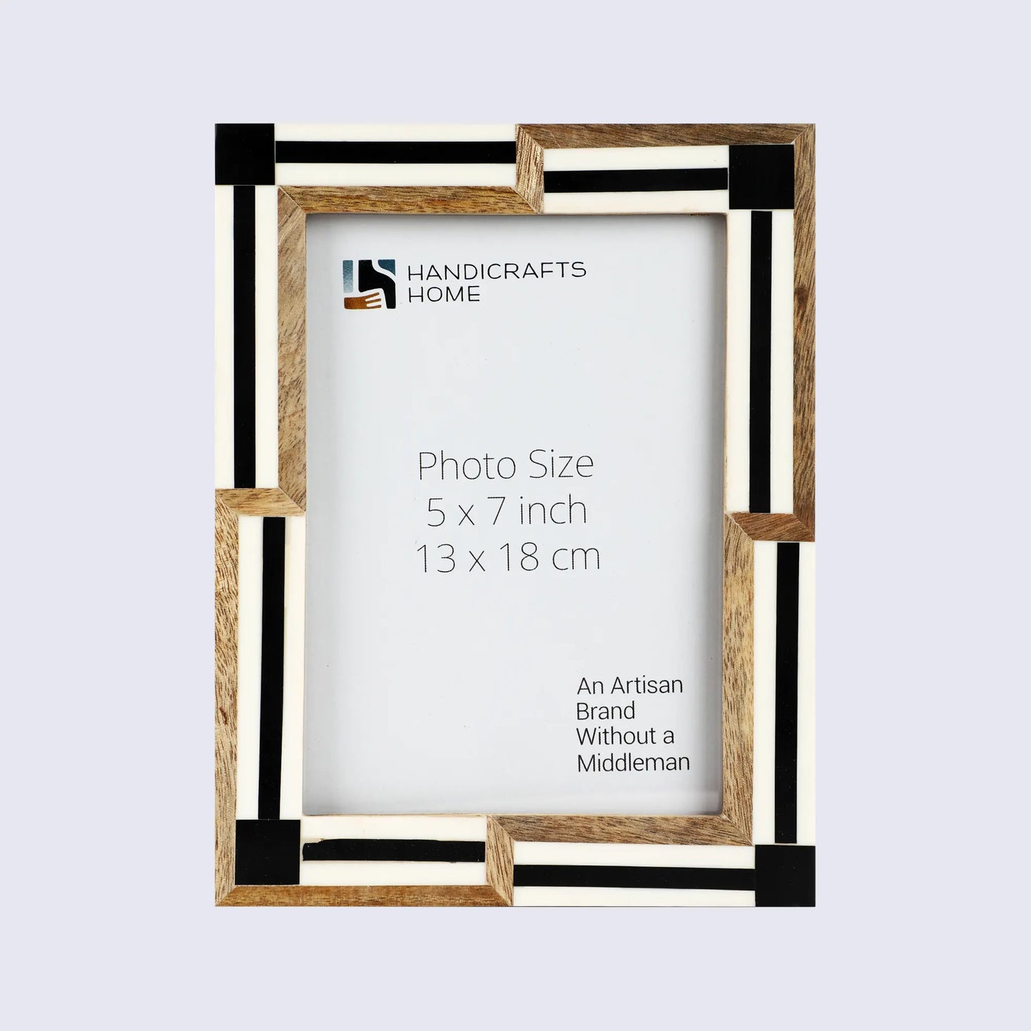 Picture Frames Silhouette Sequenced Collection Resin Inlay Wood Brown White 4x6 5x7"