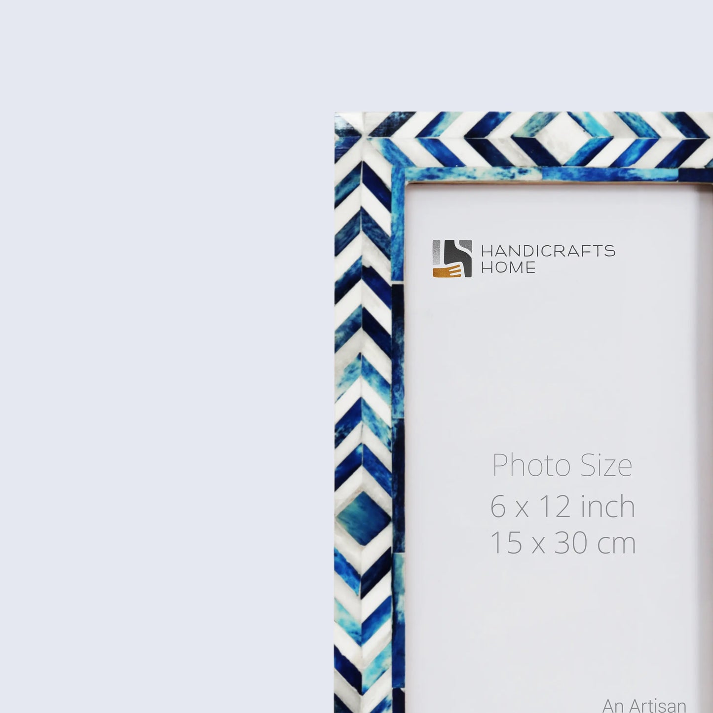 Picture Frames Taj Pattern Bone Inlay Collection in 27 Sizes, Blue