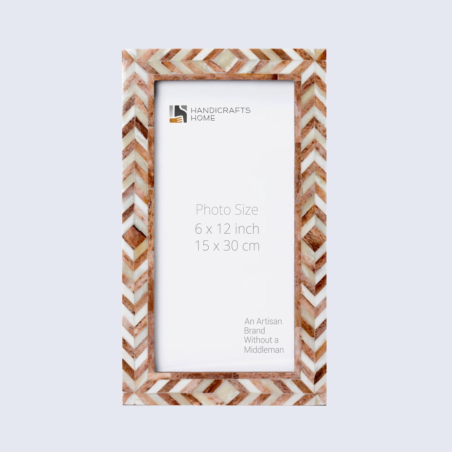 Picture Frames Taj Pattern Bone Inlay Collection in 27 Sizes, Brown