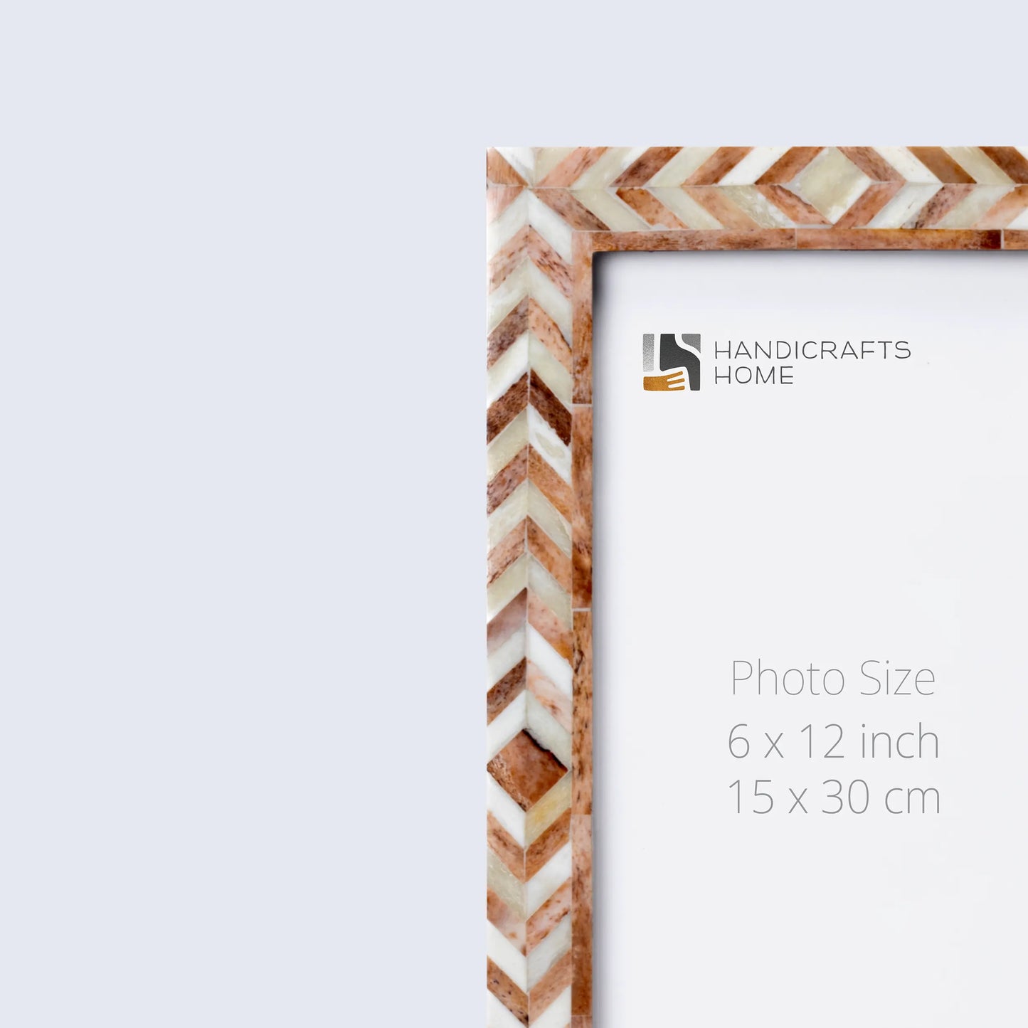 Picture Frames Taj Pattern Bone Inlay Collection in 27 Sizes, Brown