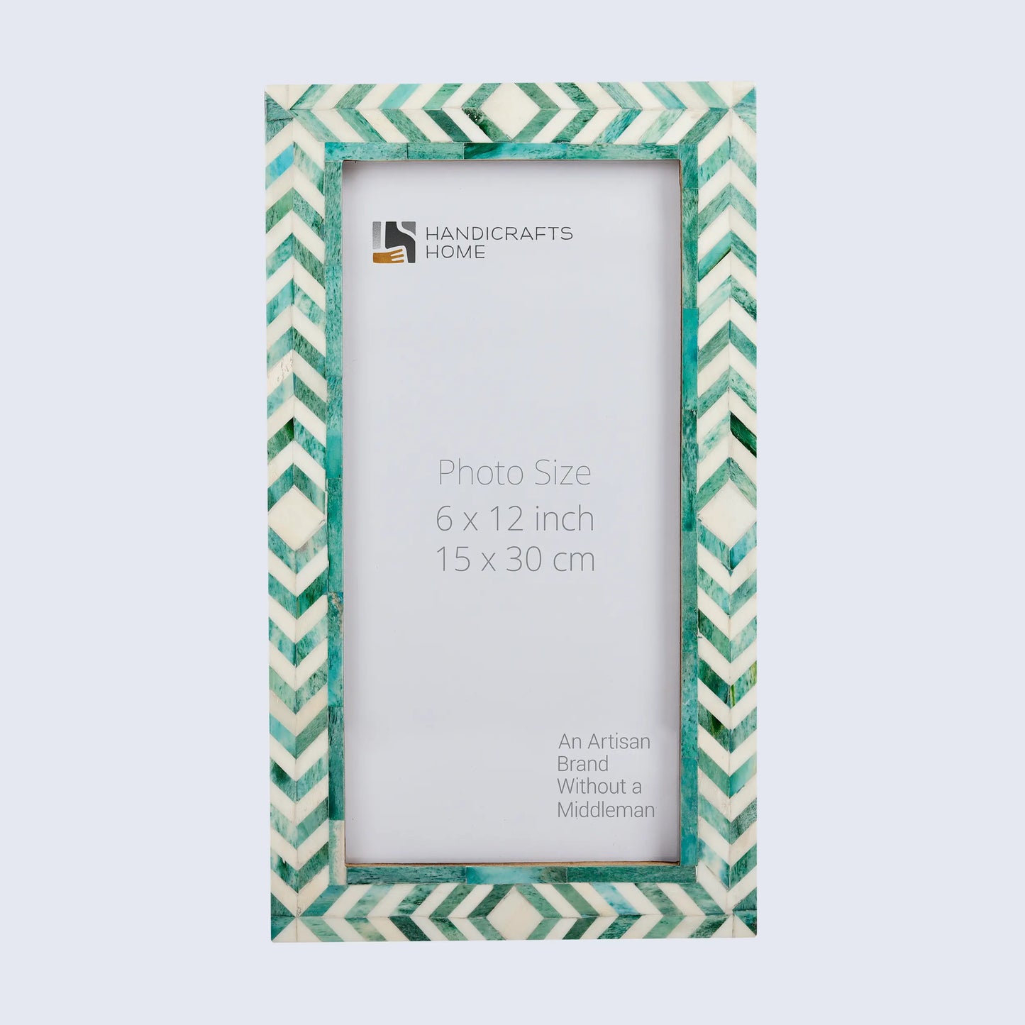Picture Frames Taj Pattern Bone Inlay Collection in 25 Sizes, Green