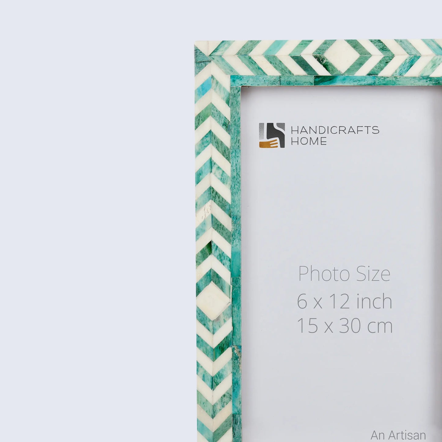 Picture Frames Taj Pattern Bone Inlay Collection in 25 Sizes, Green