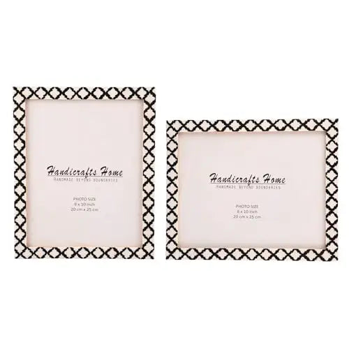 Picture Frames Casablanca Negra Pattern Resin Inlay Collection in 3 Sizes, Pack of 2