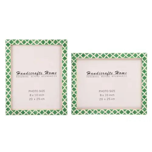 Picture Frames Casablanca Verde Pattern Resin Inlay Collection in 3 Sizes, Pack of 2