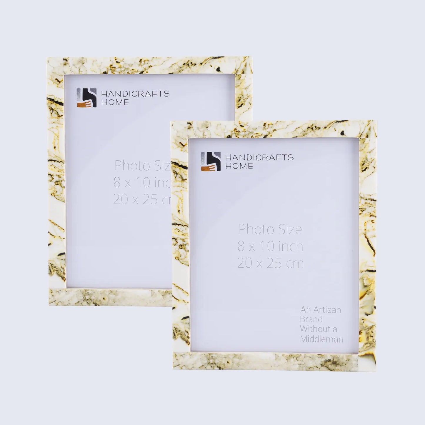 Picture Frames Deco Marble Pattern Resin Inlay Collection in 3 Sizes, Pack of 2