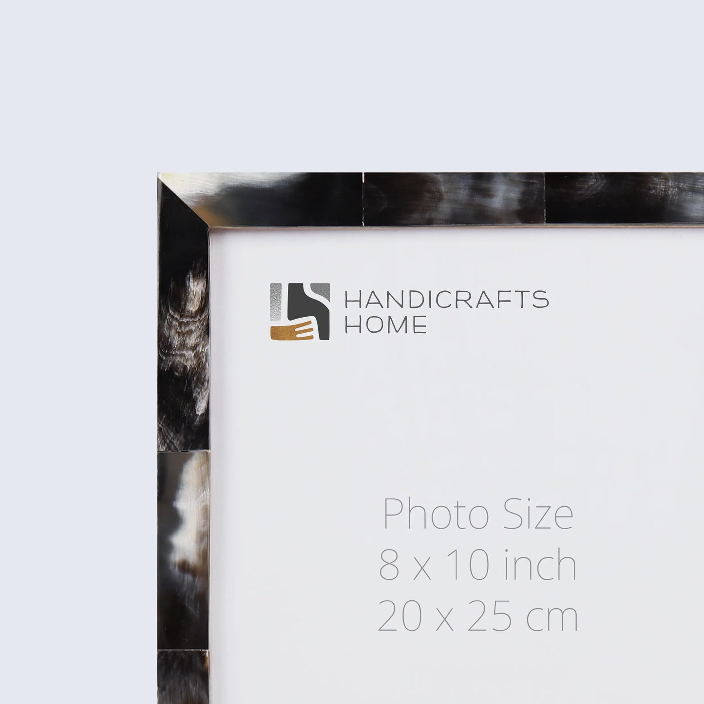 Picture Frames Essence Pattern Horn Inlay Collection in 3 Sizes, Black