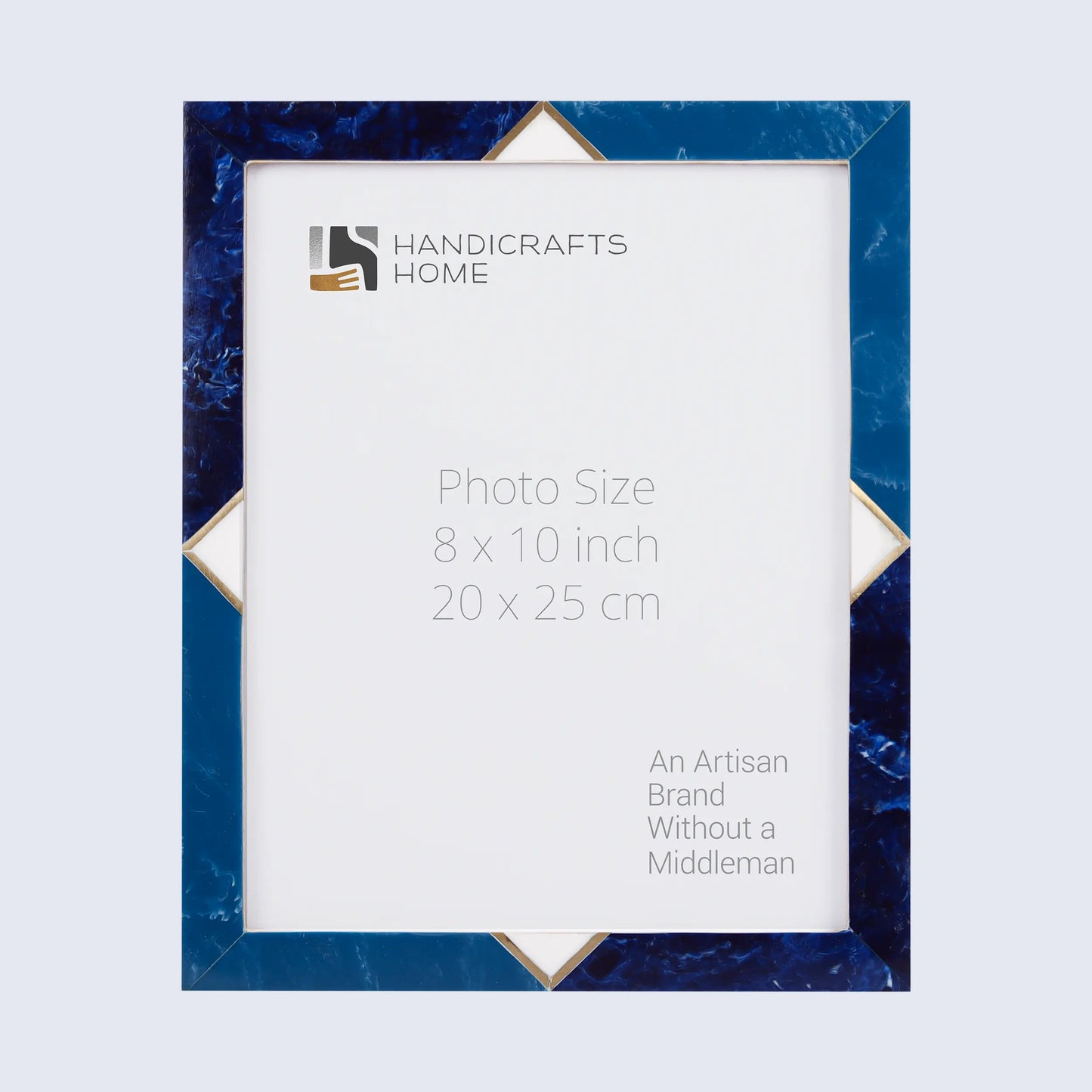 Picture Frames Menton Blue Pattern Resin Inlay Collection in 3 Sizes