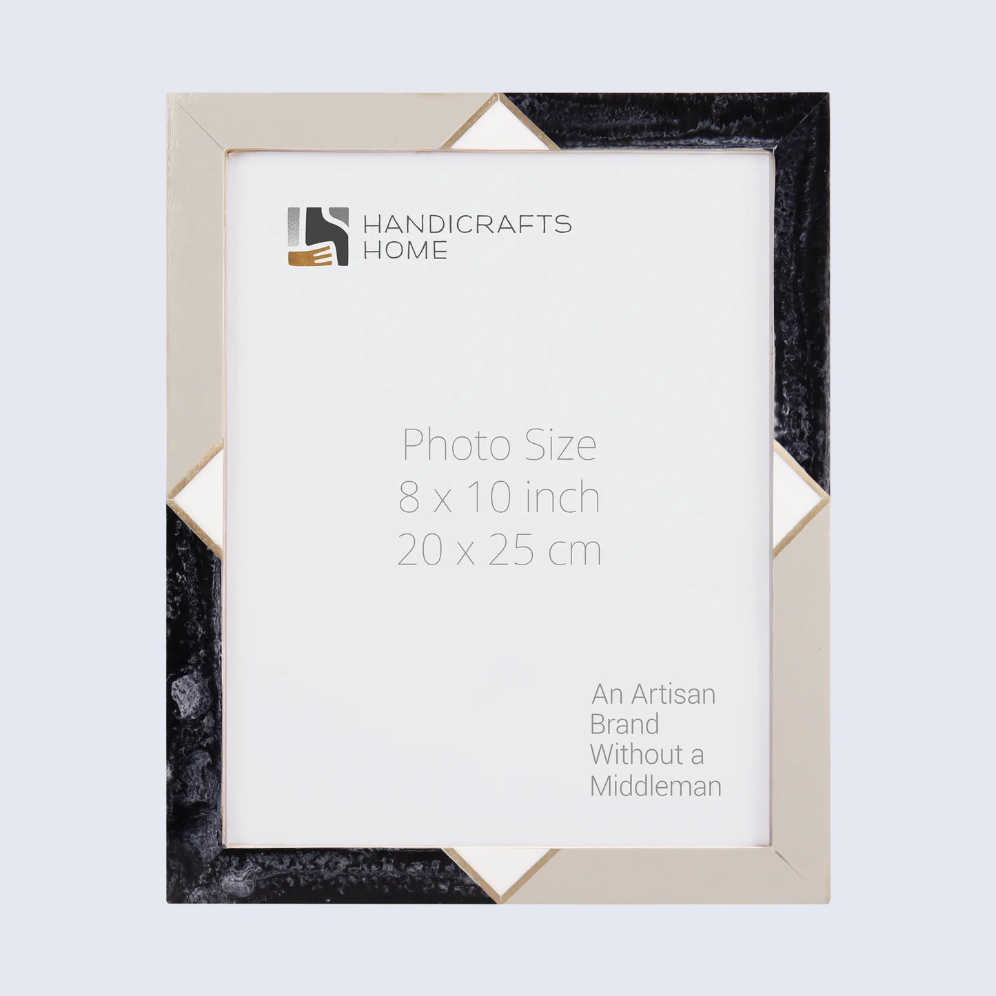 Picture Frames Menton Grey Pattern Resin Inlay Collection in 3 Sizes