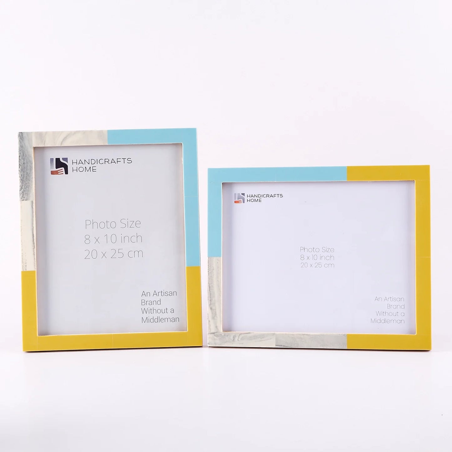 Picture Frames Mondrian Driftwood Pattern Resin Inlay Collection in 3 Sizes, Pack of 2