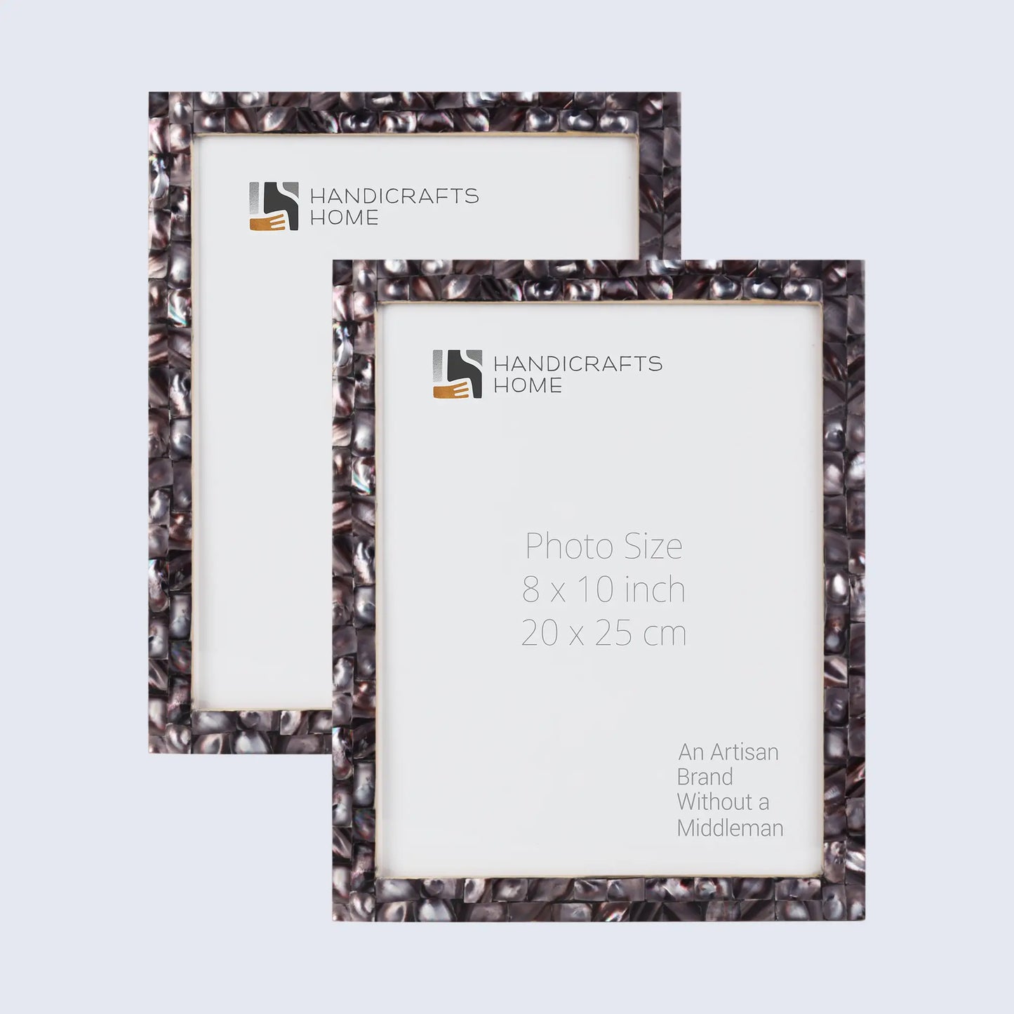 Picture Frames Mother of Pearl Pack of 2 Collection in 3 Sizes, Dark Grey