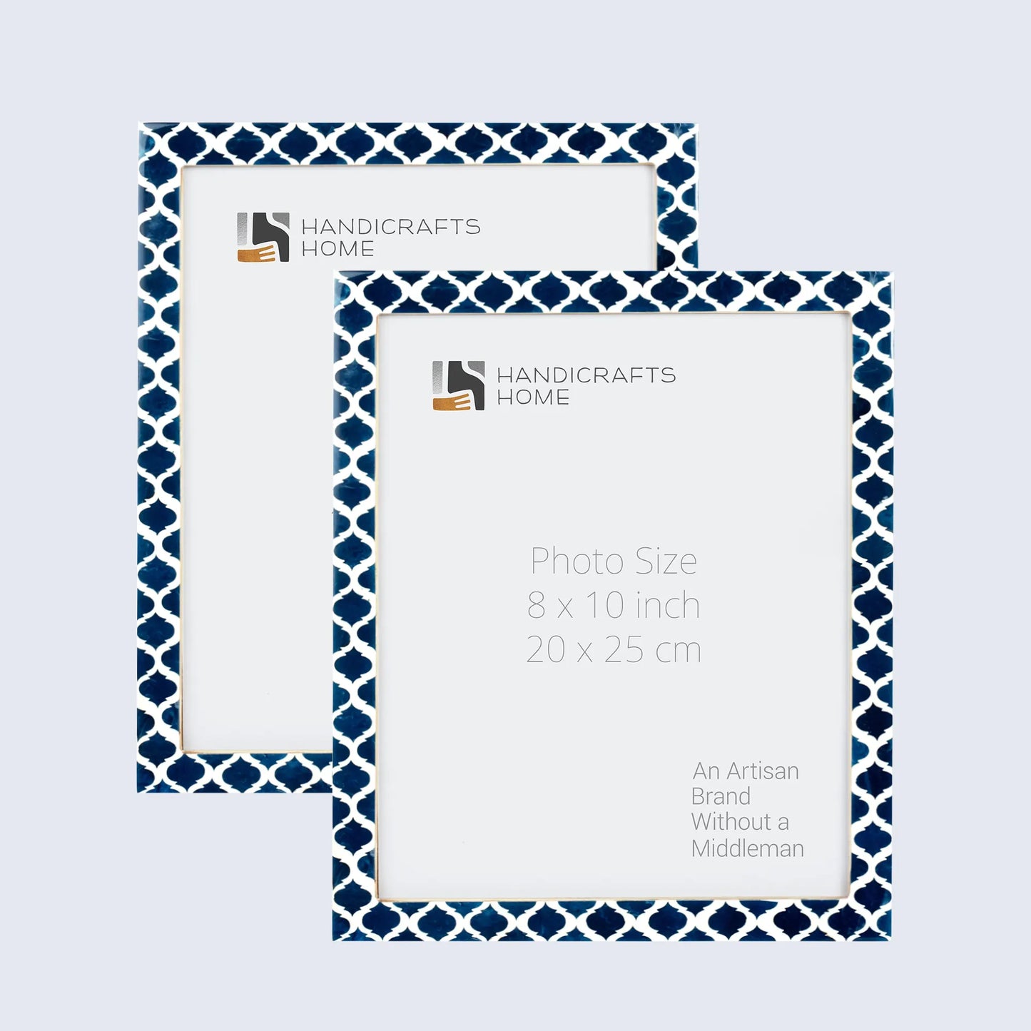 Picture Frames Casablanca Medianoche Pattern Bone & Resin Inlay Collection in 3 Sizes, Pack of 2