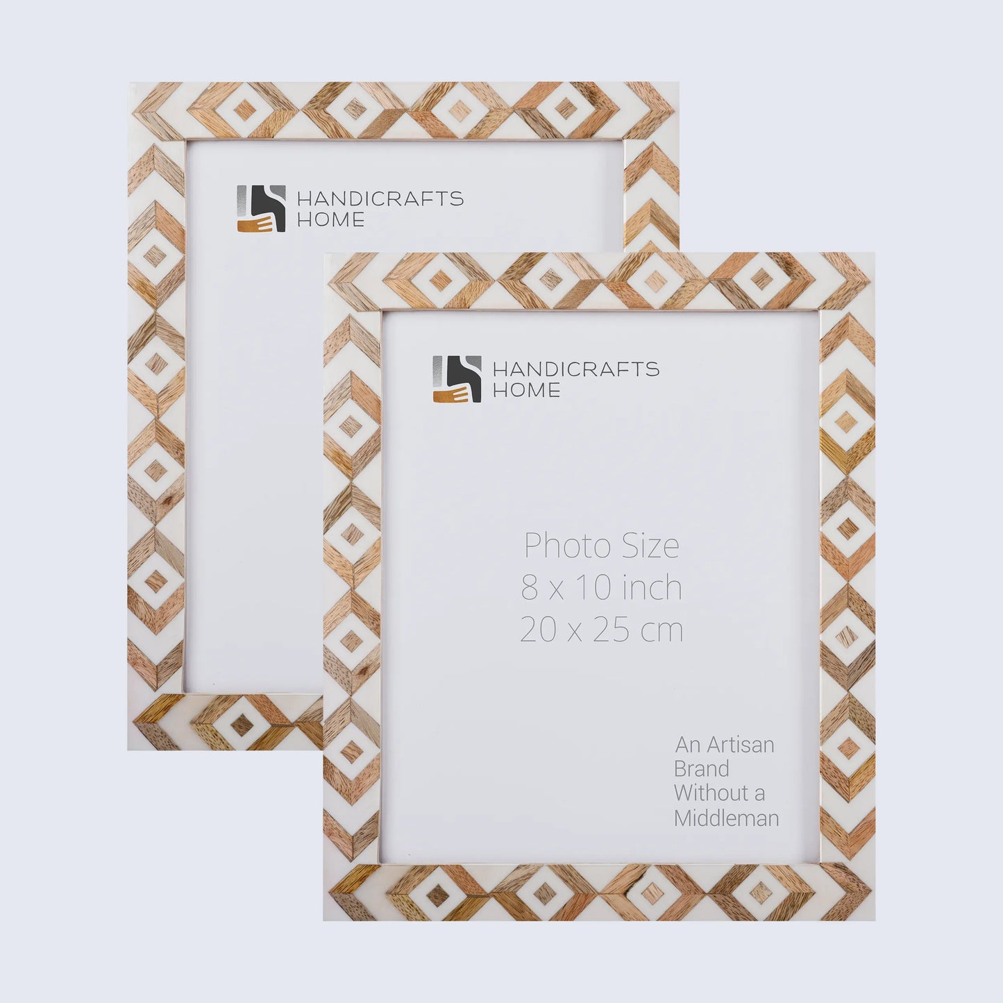 Picture Frames Marquet Array Pattern Resin Inlay Collection in 8 Sizes, Pack of 2