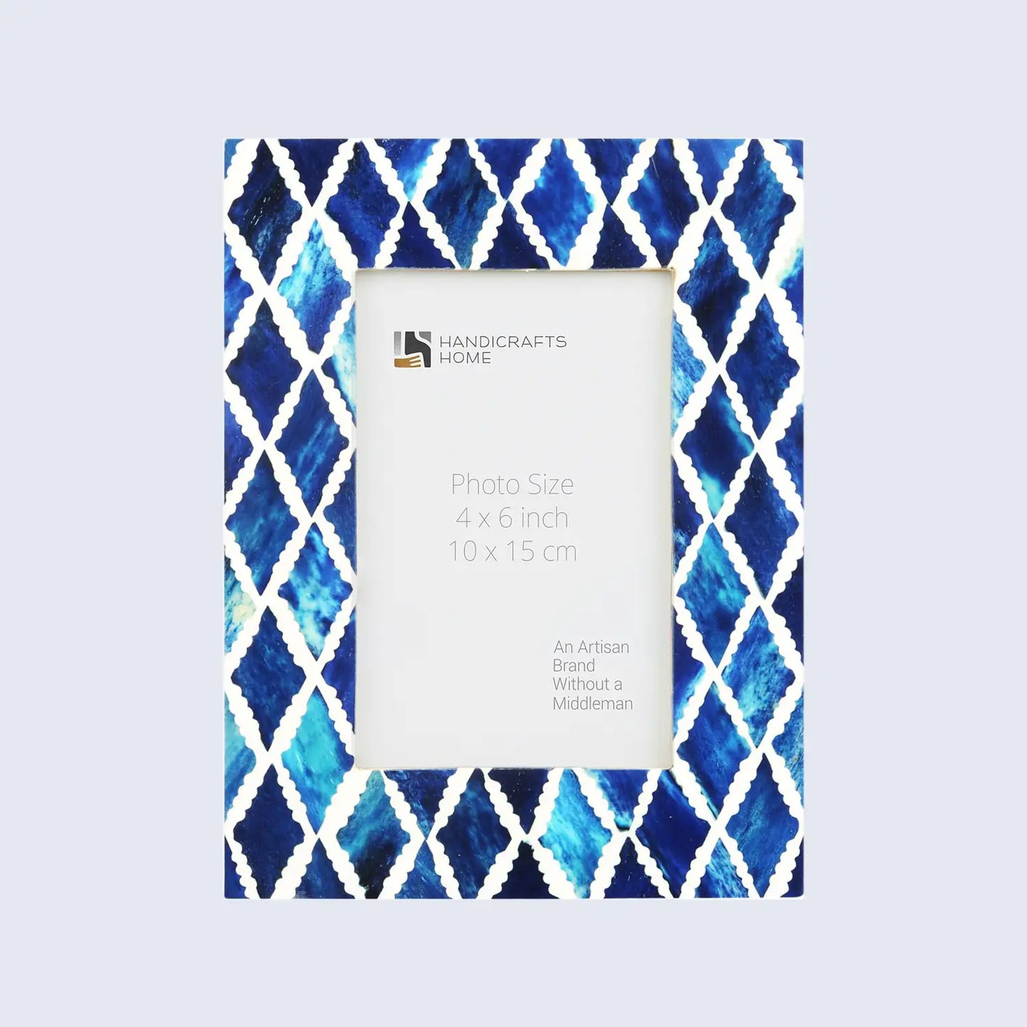 Picture Frames Mosaic Diamond Pattern Bone & Resin Inlay Collection in 3 colors, 4x6