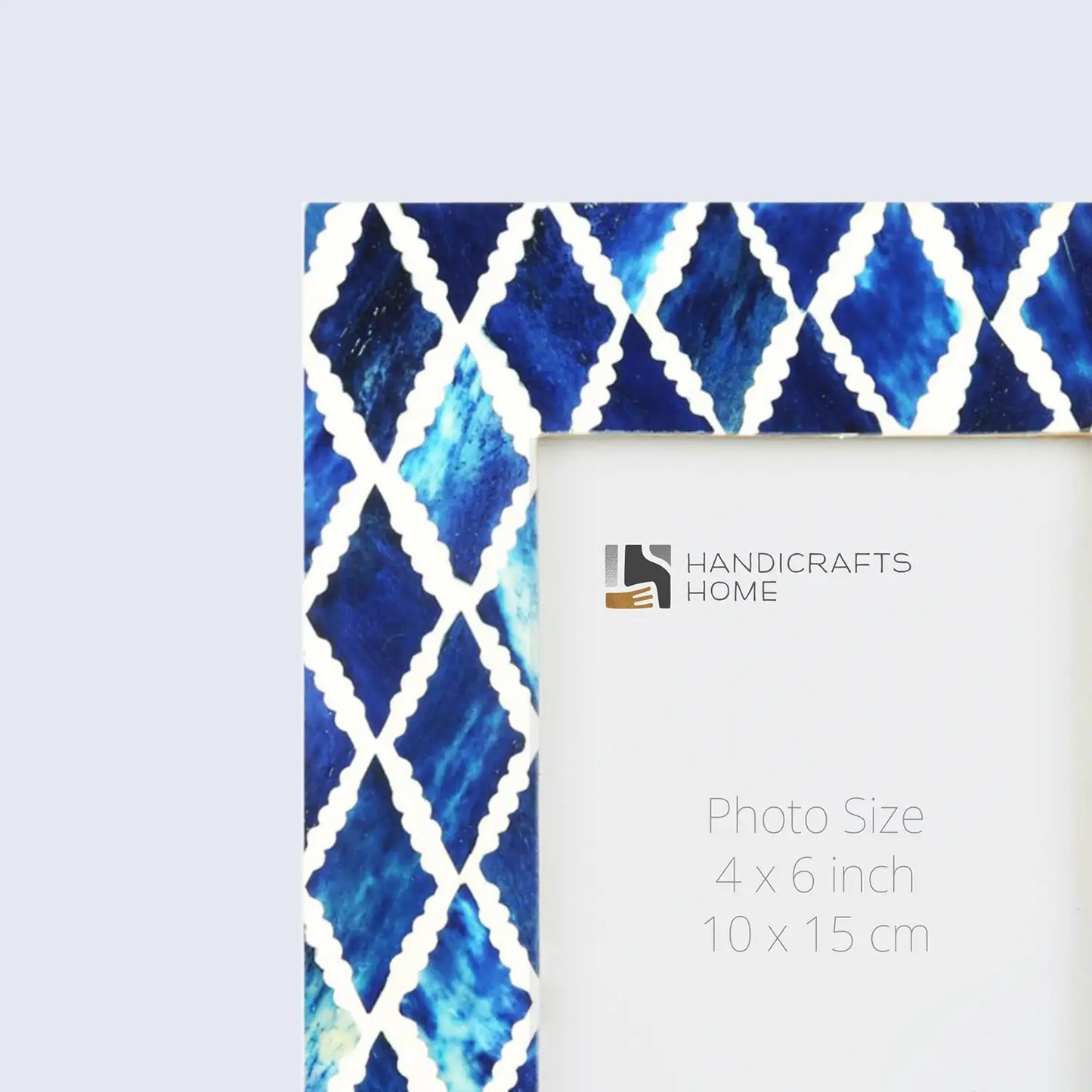 Picture Frames Mosaic Diamond Pattern Bone & Resin Inlay Collection in 3 colors, 4x6