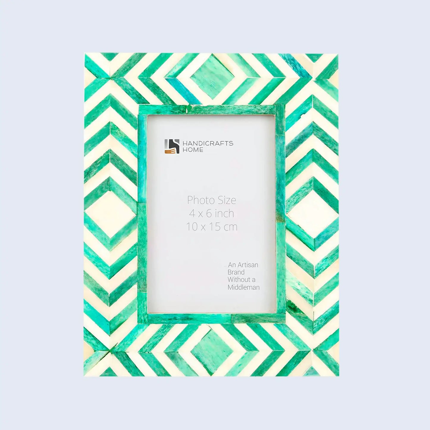 Picture Frames Taj Pattern Bone Inlay Collection in 25 Sizes, Green