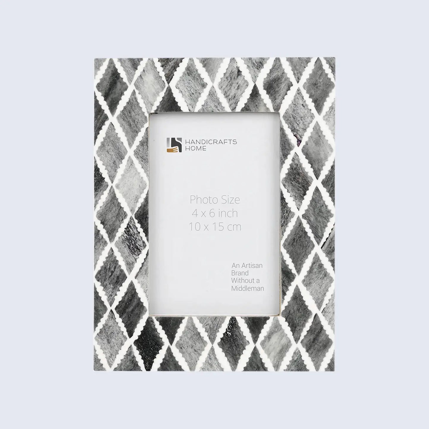 Picture Frames Mosaic Diamond Pattern Bone & Resin Inlay Collection in 3 colors, 4x6