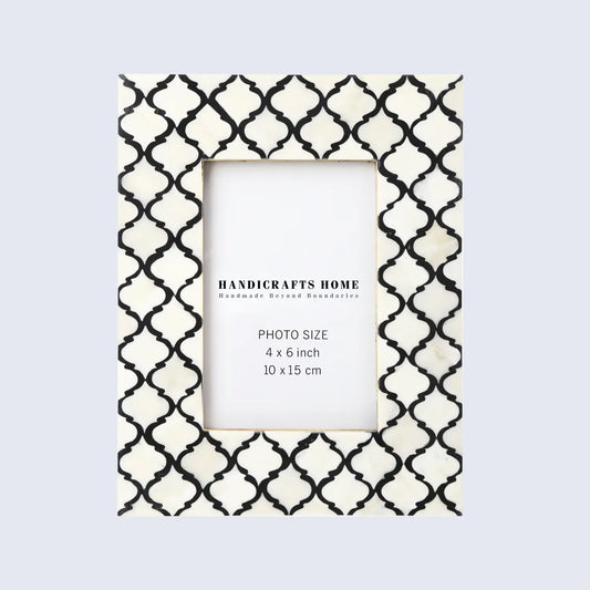 Picture Frames Moroccan Pattern Bone & Resin Inlay Collection in 5 Color Options | 1.75" Border Width
