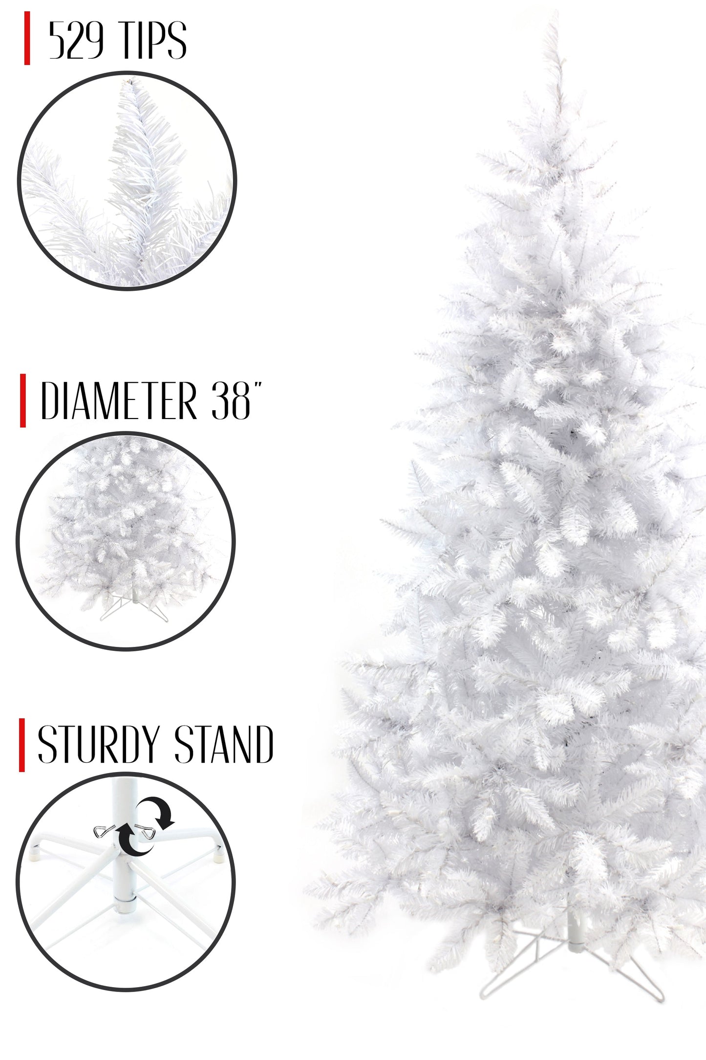 White Spruce Tree with Metal Stand
