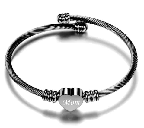 Braided "Mom" Bracelet