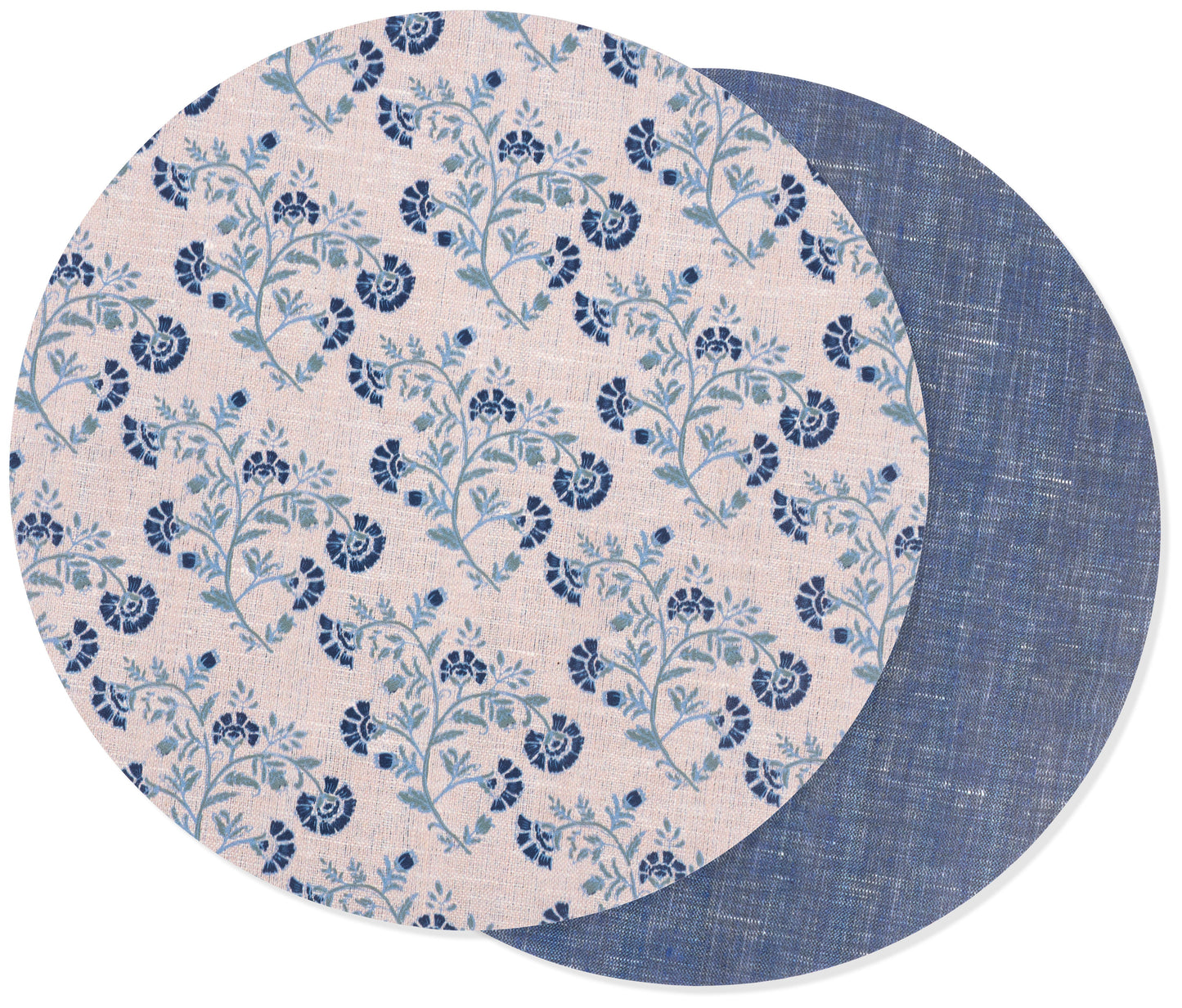 KAF Home Riviera Reversible Floral Vinyl Placemats - 14" Round
