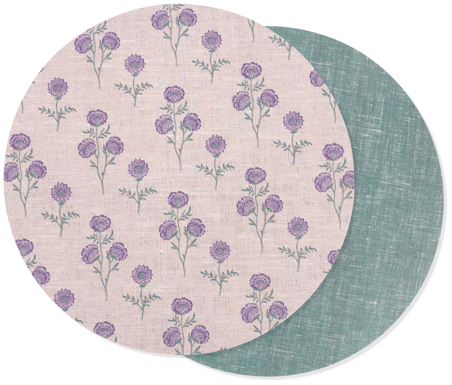 KAF Home Riviera Reversible Floral Vinyl Placemats - 14" Round