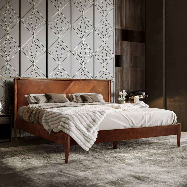 Rorns Panthera Platform Bed Frame With Headboard for Ultimate Comfort