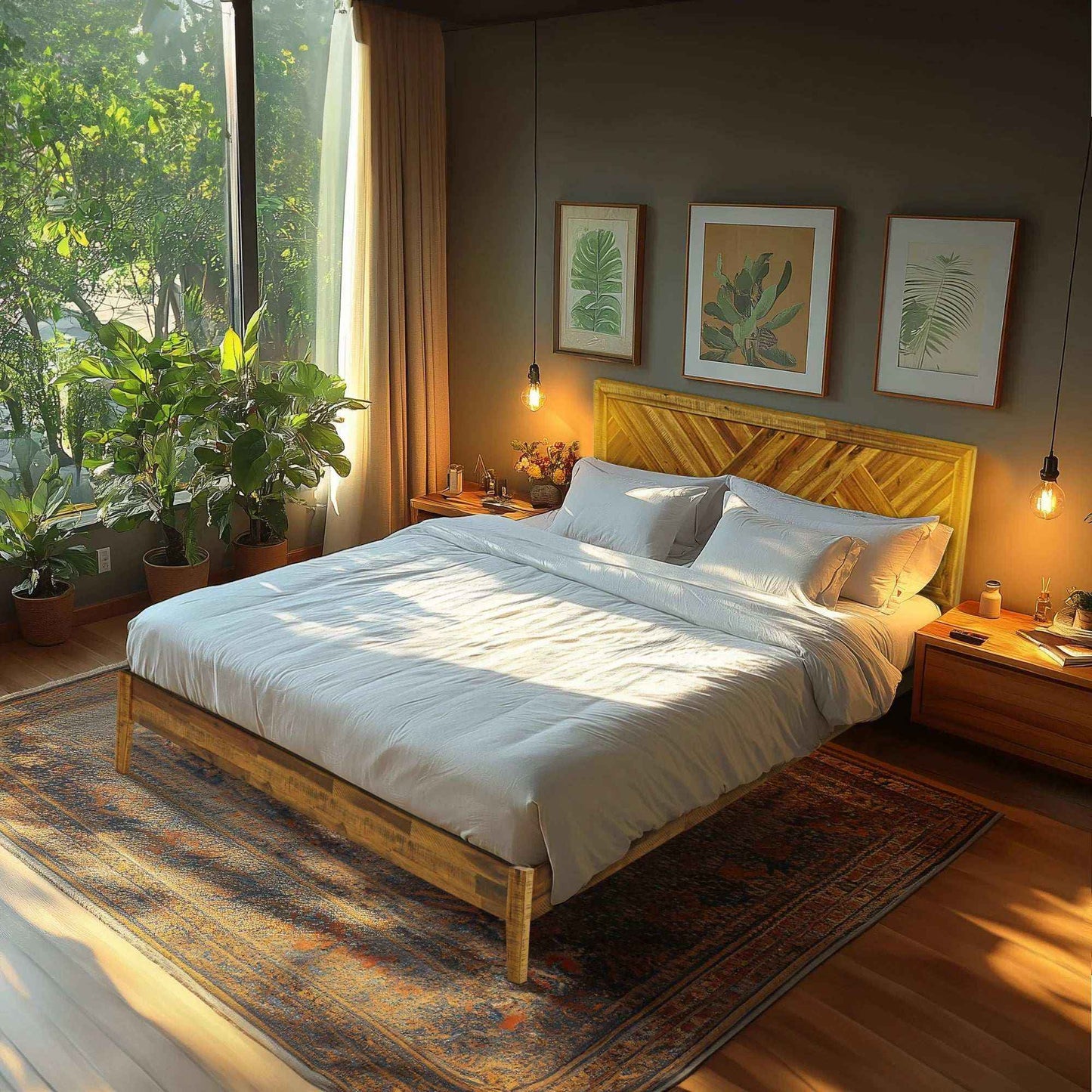 Acacia Sierra Deluxe Solid Wood Bed Frame