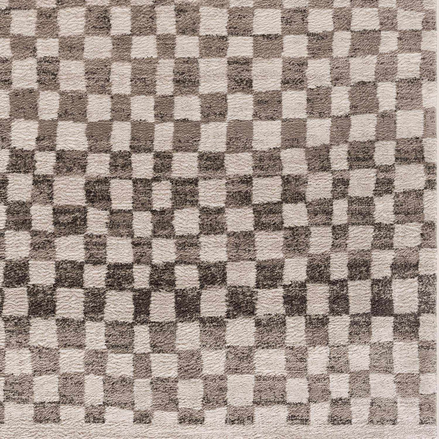 Benjy Cream & Charcoal Checkered Area Rug