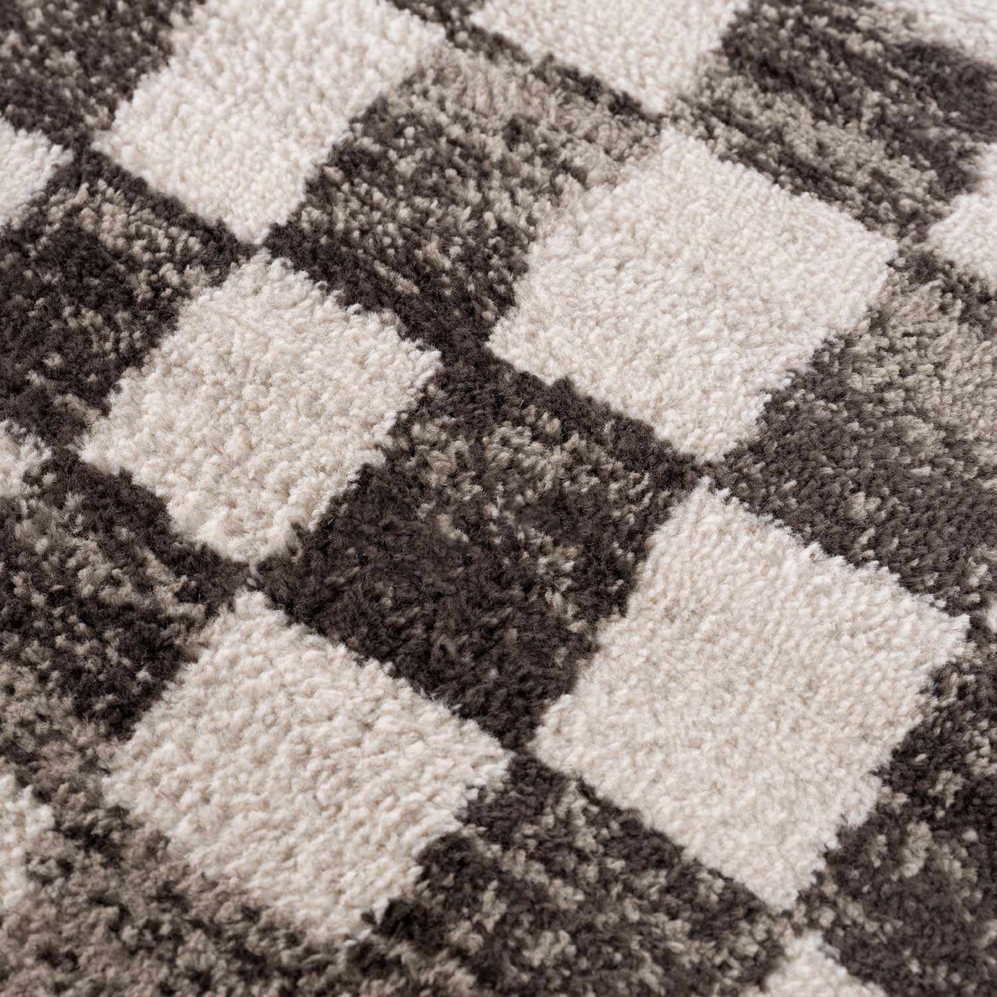 Benjy Cream & Charcoal Checkered Area Rug
