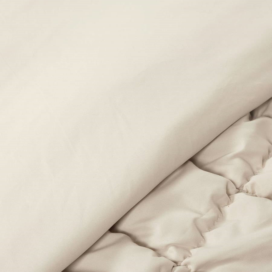 Twin/XL Soft Lightweight Puff Textured 2-Piece Comforter Set in Neutral Tan