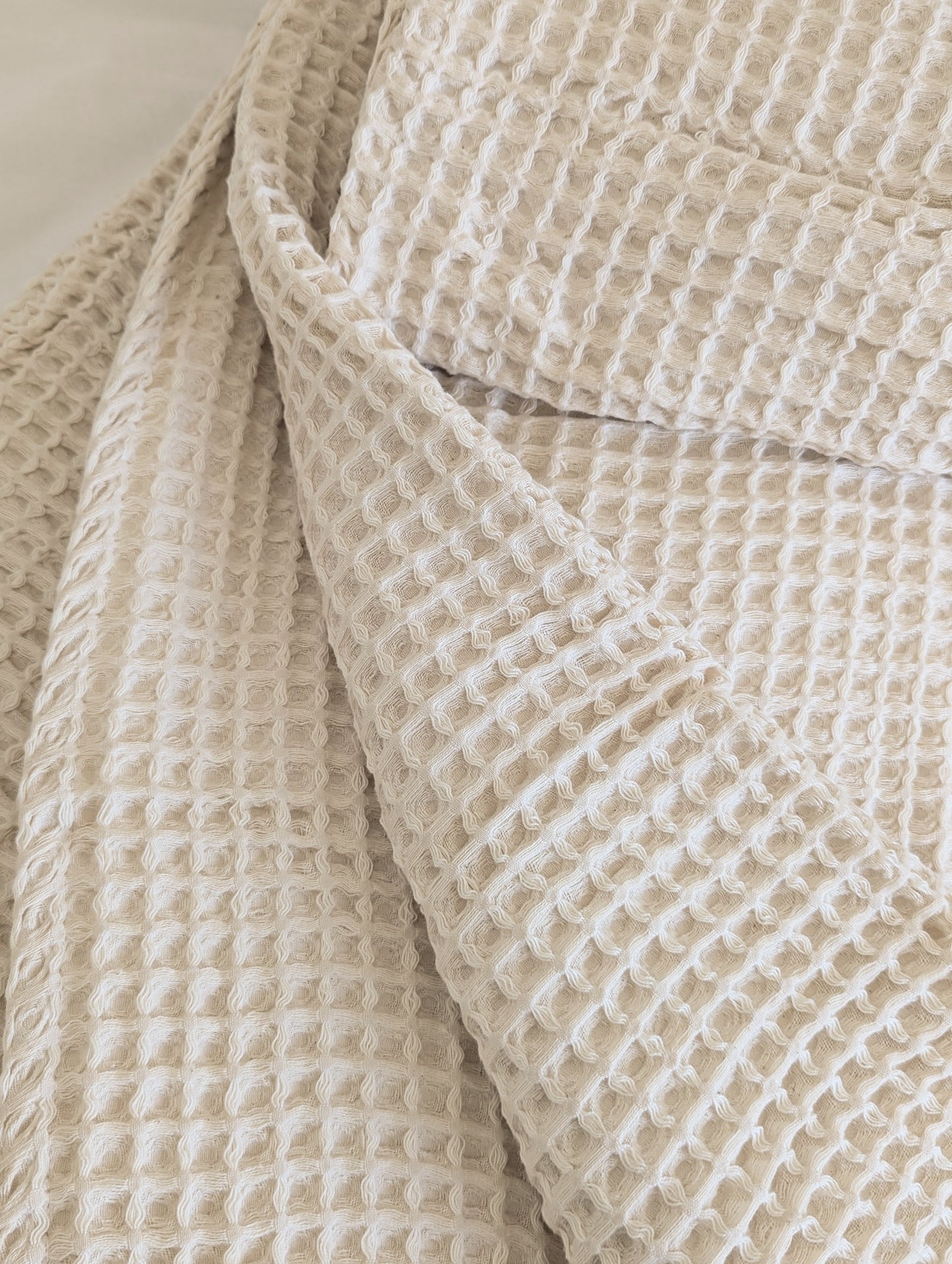 Chunky Waffle-Weave Turkish Organic-Cotton Blanket or Throw