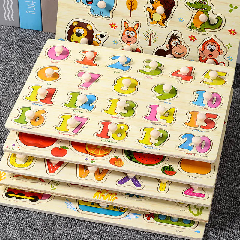 Montessori Pegged Wooden Puzzles