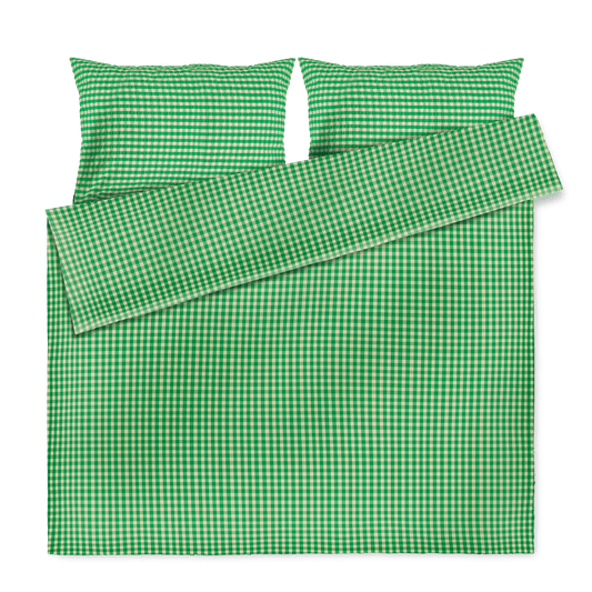JUNA Bæk&Bølge Duvet Cover Set, King, Green/Sand
