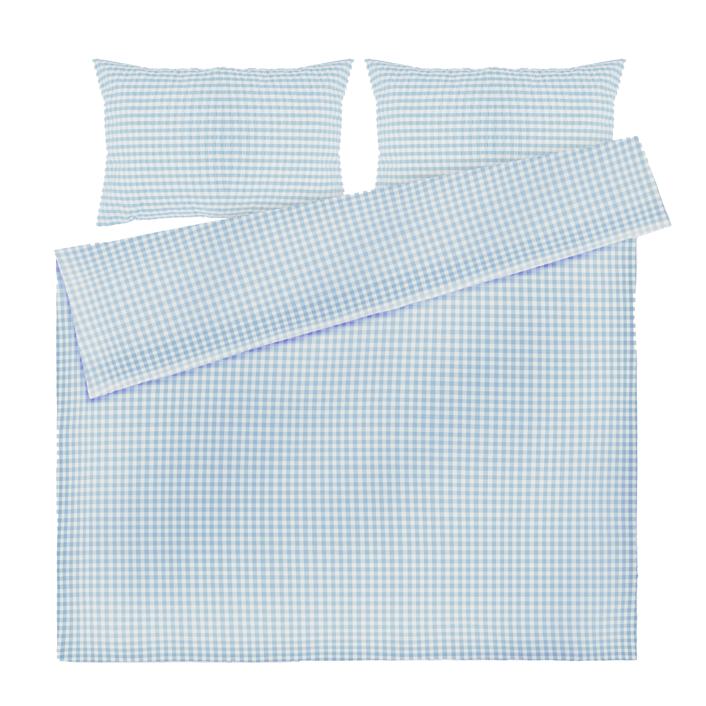 JUNA Bæk&Bølge Duvet Cover Set, Full, White/Light Blue