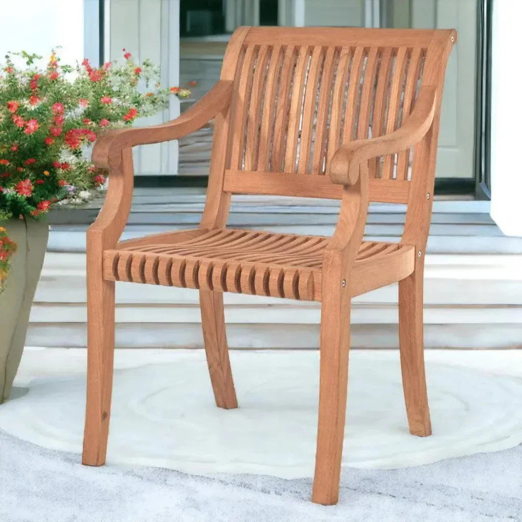 Palm Teak Outdoor Dining Armchair