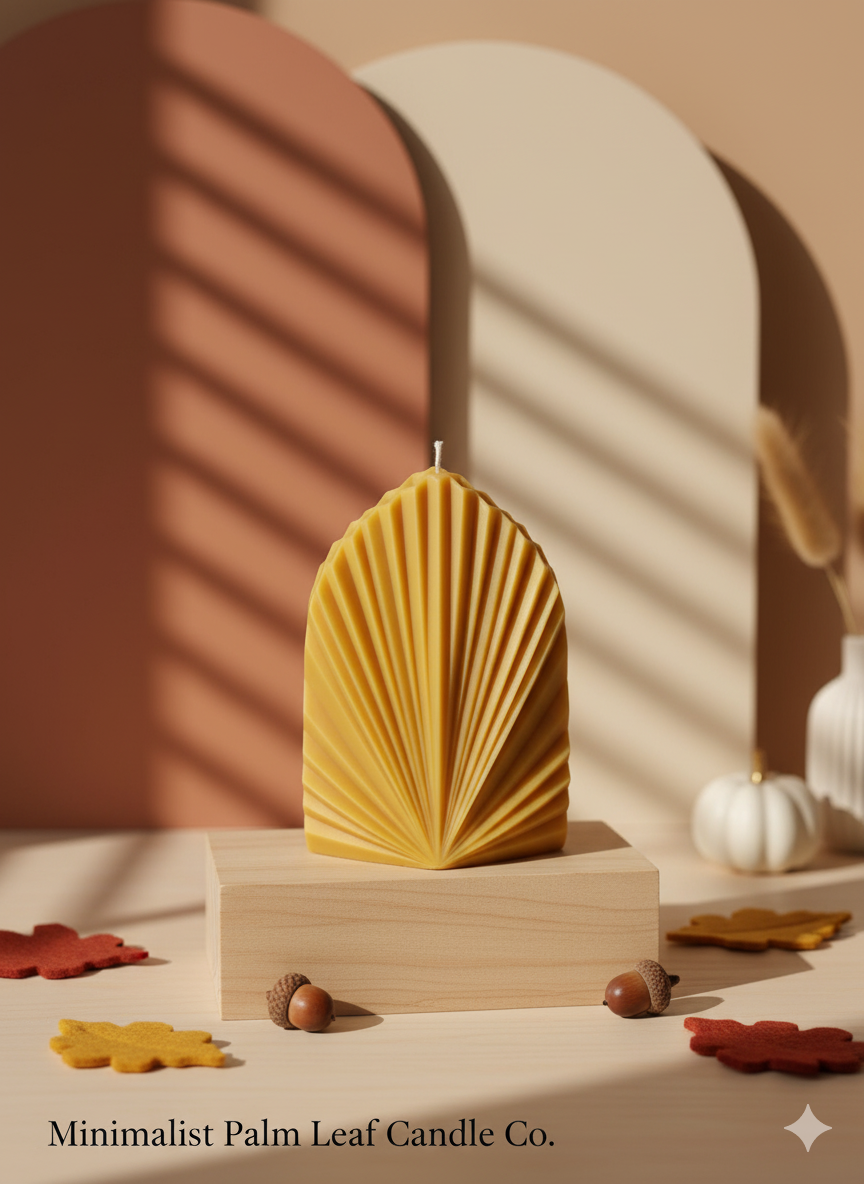 Minimalist Palm Leaf Candle - Natural Soy Wax for Eco-Friendly Elegance