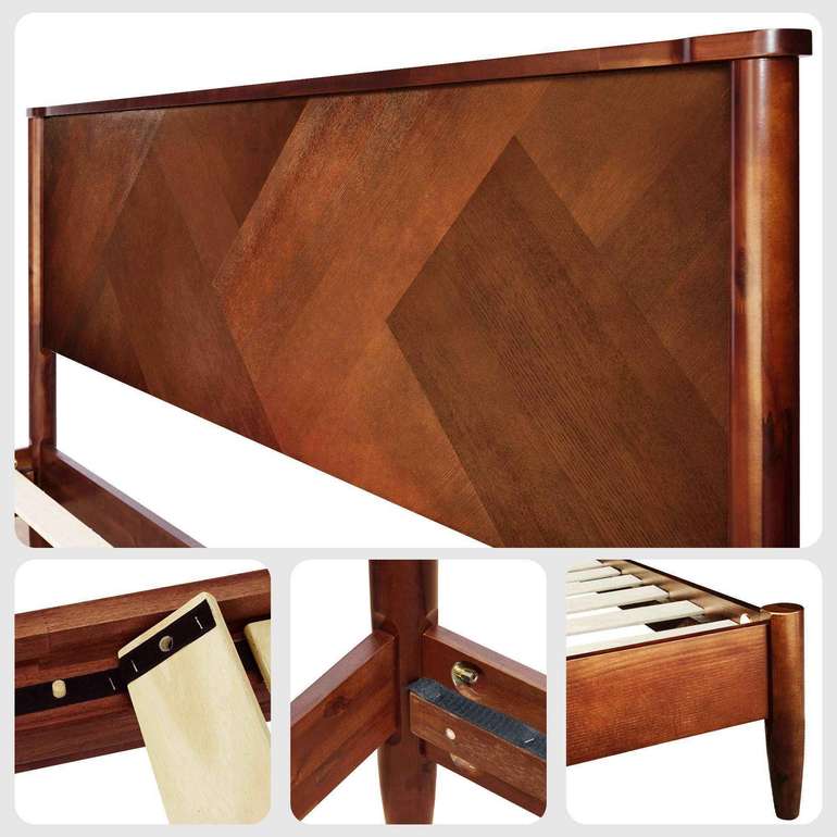 Rorns Panthera Platform Bed Frame With Headboard for Ultimate Comfort