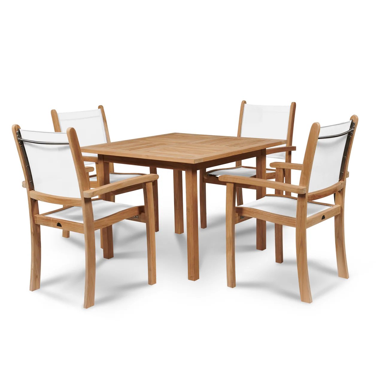 Pearl Stacking Teak Outdoor Dining Armchair 4PC