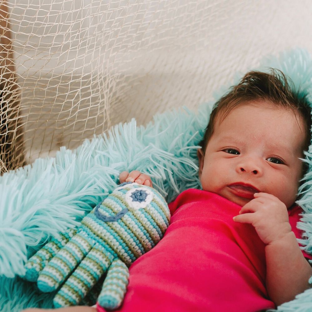 Pebble Octopus Rattle - Green