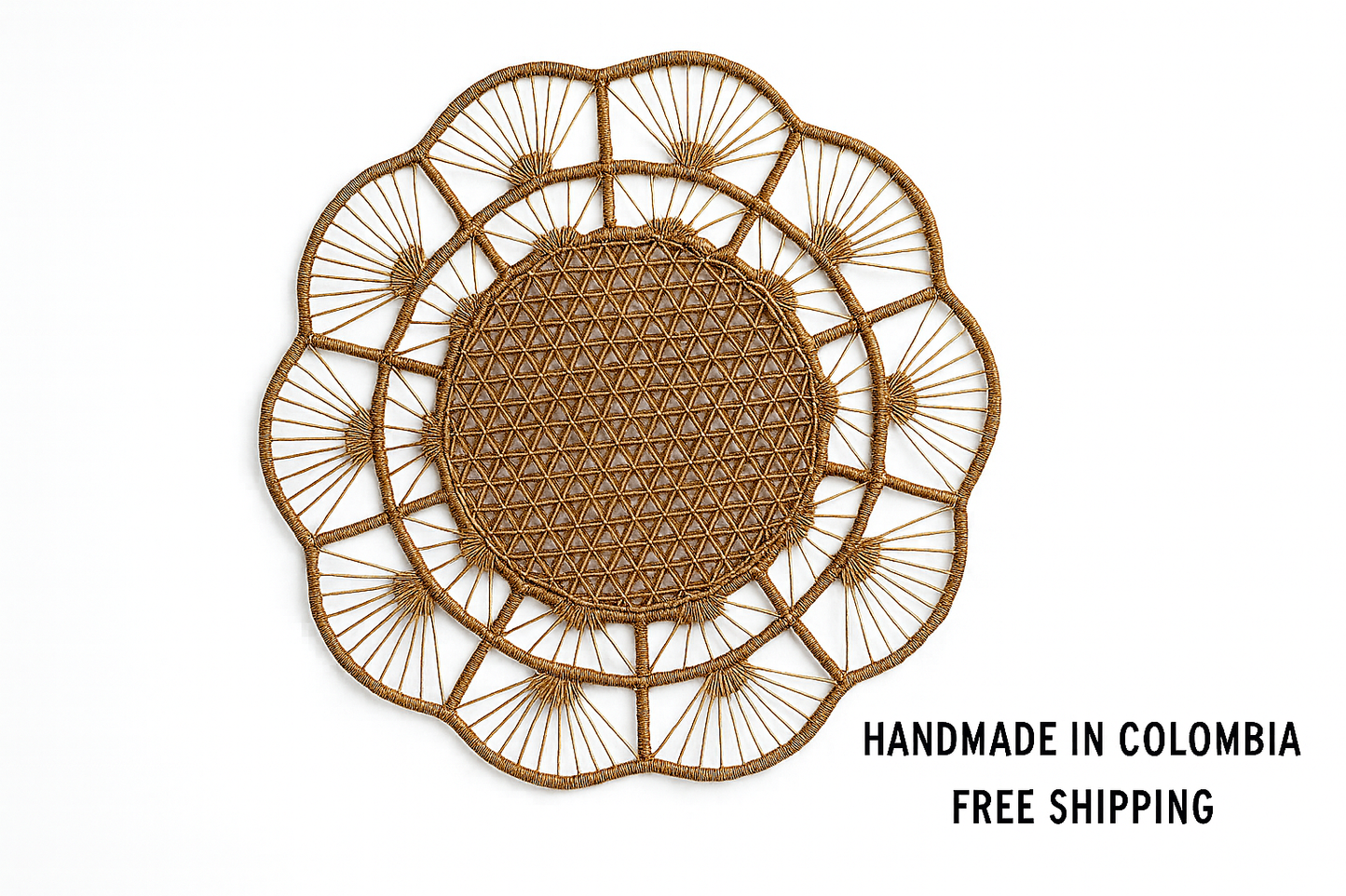 Petal Perfection Handwoven Iraca Placemat