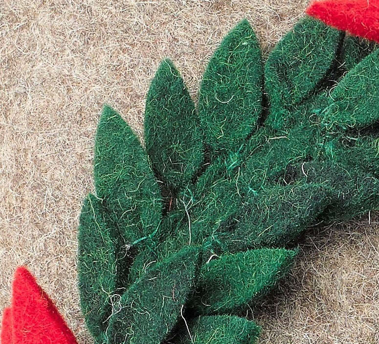 Hand Felted Wool Christmas Pillow - PEACE Wreath Natural Gray - 20" Arcadia Home