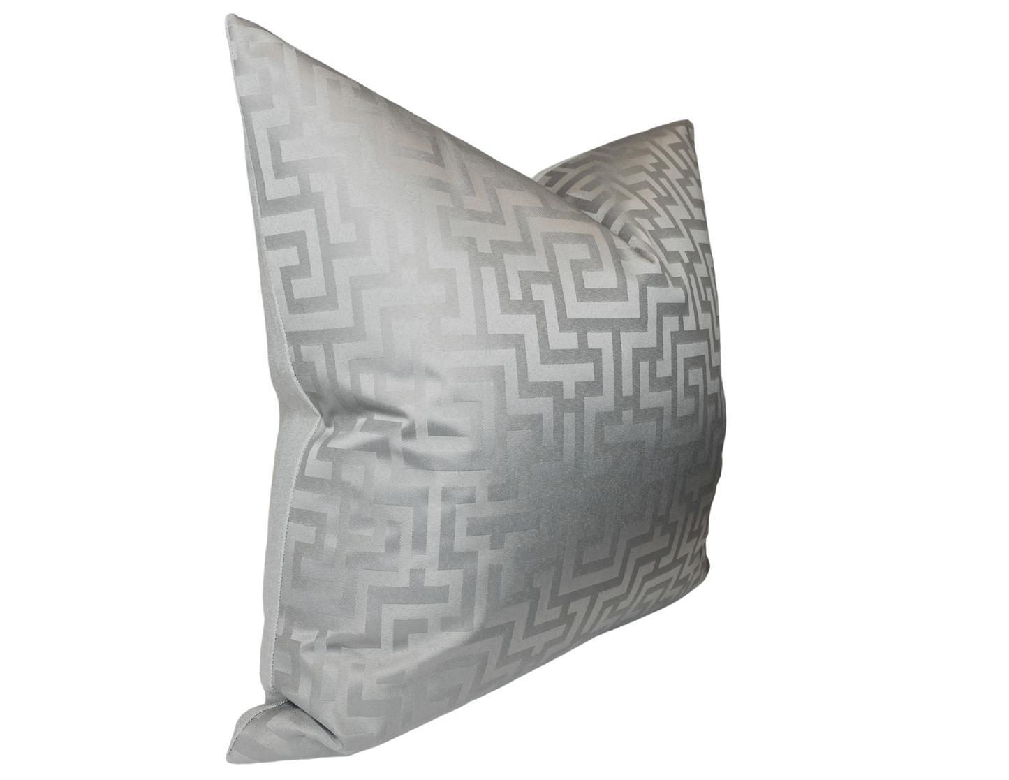 Greek Key Pillow Cover in Silver