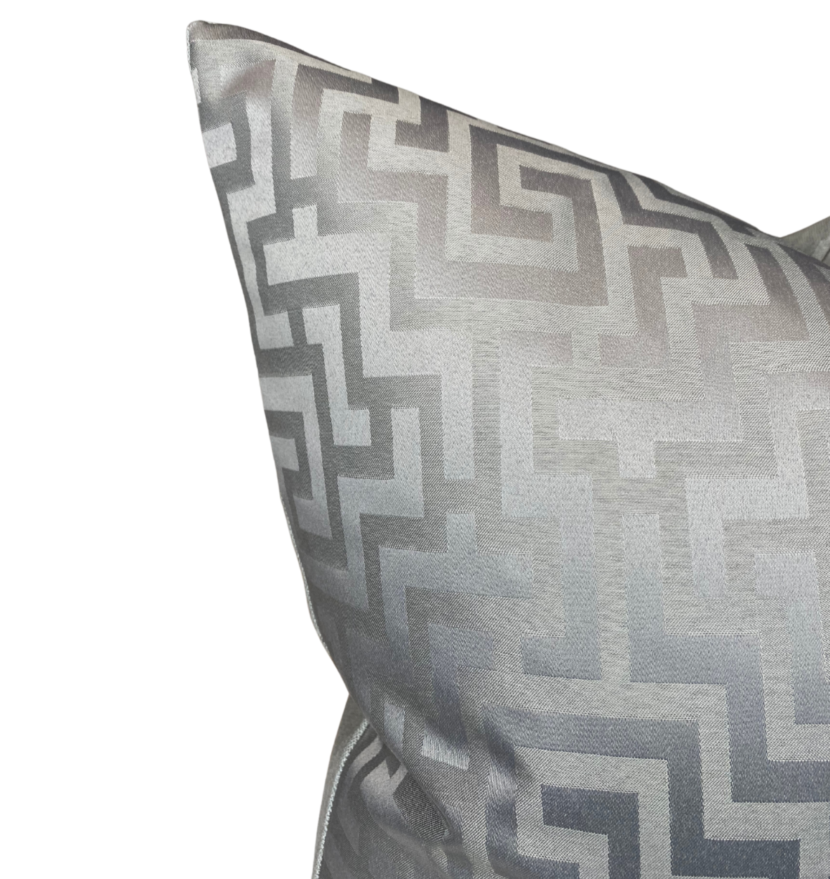 Greek Key Pillow Cover in Silver