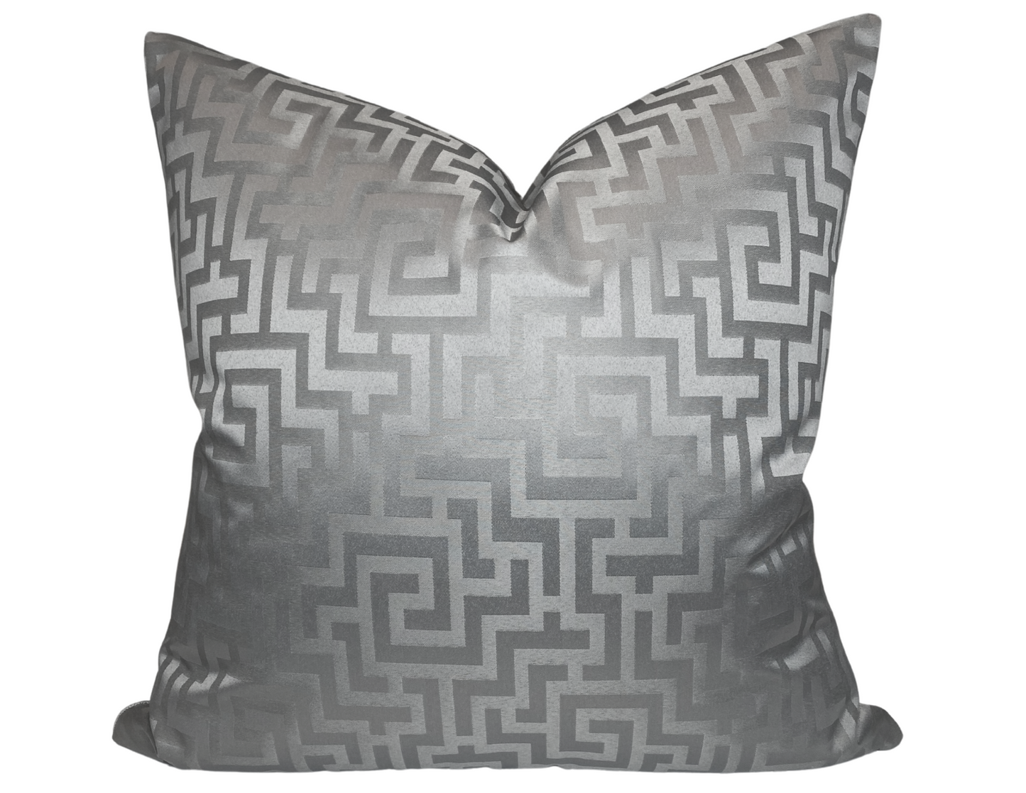 Greek Key Pillow Cover in Silver