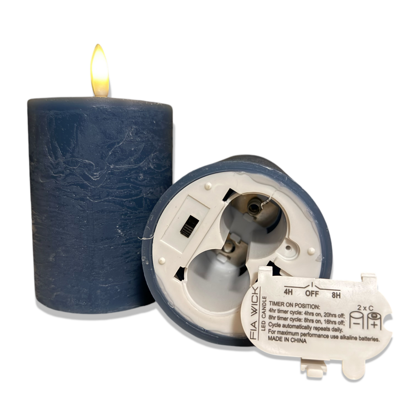 Ivory Wax 3D Flameless Pillar Candles